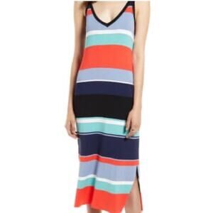 Halogen Women’s Large Striped Maxi Dress Sleeveless Summer